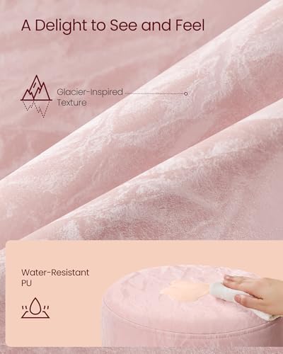 Image of VASAGLE Adjustable Bar Stools Set of 2, 360 Swivel, PU Leather, Thick Cushion, for Kitchen, Dining Room Bedroom, Modern, Jelly Pink