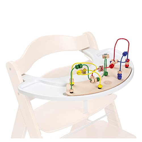 Hauck Klick Spielbrett mit Motorikschleife für Alpha+ Hochstuhl Alpha Play Moving Set, Kombinierbar mit weiteren Spielaufsätzen, Recyceltes Material, FSC Zertifiziertes Holz (Water Animals White)