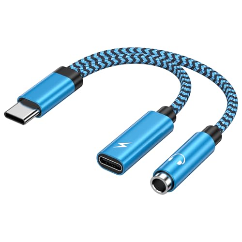 USB C Kopfh&ouml;rer Adapter, 2 in 1 Typ C auf 3,5mm Klinke, USB C Samsung Adapter Kopfh&ouml;rer und Laden f&uuml;r Samsung Galaxy S25 S24 S23 A55 A54 5g,iPhone 17/16/15,Google Pixel