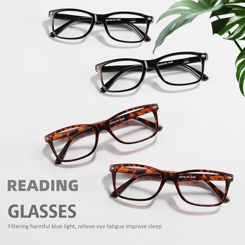 Image of Przene Reading Glasses for Men Women Blue Light Blocking Readers Spring Hinges Lightweight Style Pack