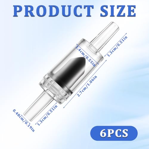 Image of Psyqtsuary 12 Pcs Check Valve Aquarium Air Pump Accessories, 6 Check Valves+6 T Shaped Air Valves Non-Return Control Valve for 3 /16 inch Aquarium Tubing (Black)