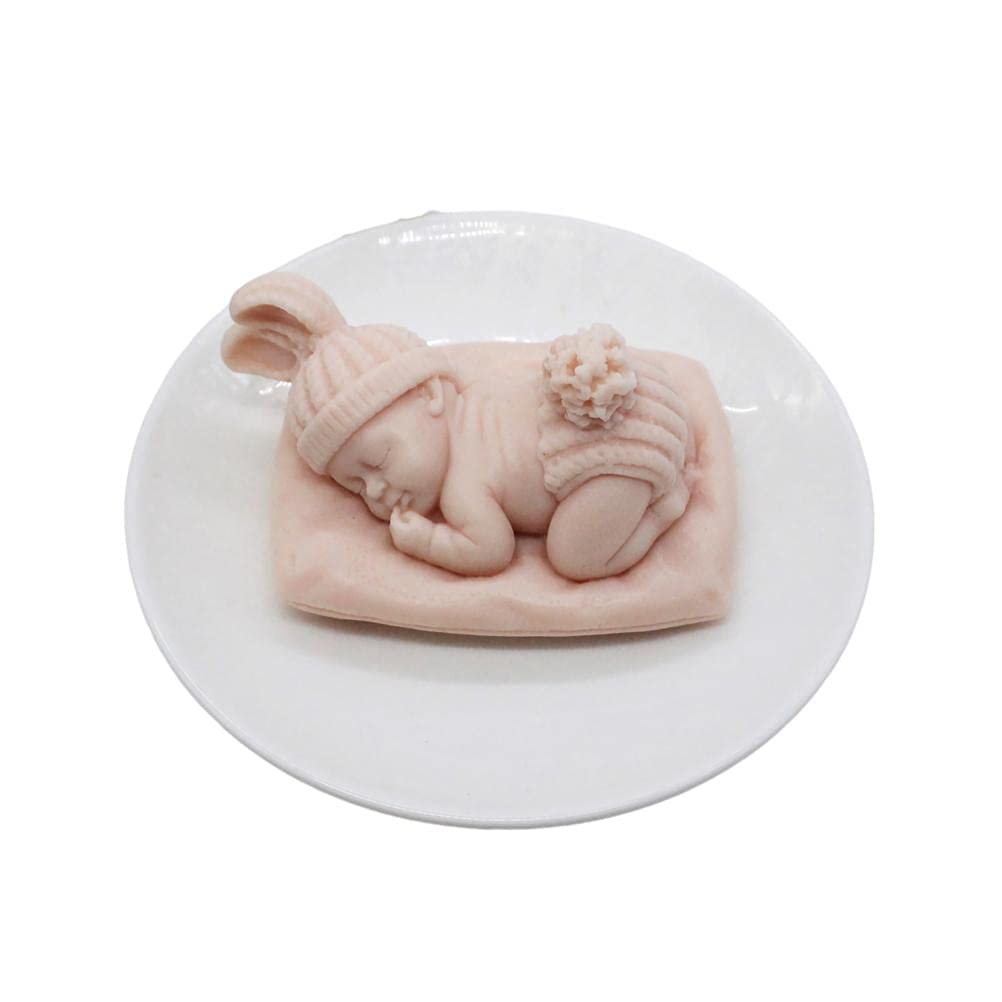 3D Sleeping Baby Pillow Soap/Cake Mold Baby Shower Silicone Mold for DIY Fondant Cake Topper Decorating Baking Decoration - Image 2