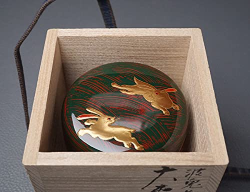 山中塗　吉田華正　海松貝　蒔絵　棗　茶道具　茶器 山中塗 吉田華正 海松貝 蒔絵 棗 茶道具 茶器 U-nt02216-03.jpg