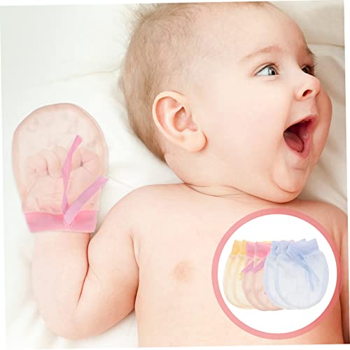 Adjustable Cotton No Scratch Mittens for Newborns 6-Piece Set Drawstring Breathable Baby Gloves for Infants Thumb Sucking Guard Soft Hand Protection3