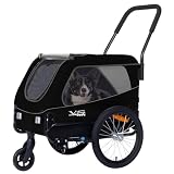 Tiggo VS Medium Hundeanhänger & Buggy 2in1 Fahrradanhänger Hundebuggy Jogger für Hunden bis 23kg (Schwarz)