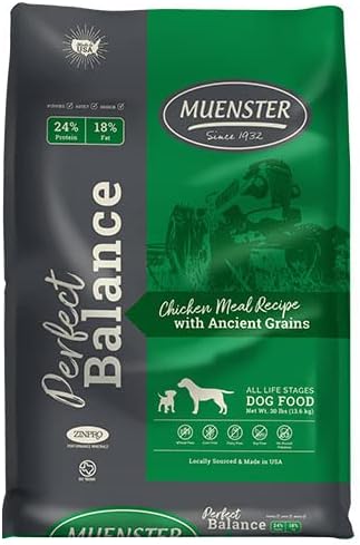Muenster Perfect Balance - Harina de pollo con granos antiguos  Alimento seco para perros sin gluten  croquetas completas y equilibradas para perros disponible en Yaxa Peru