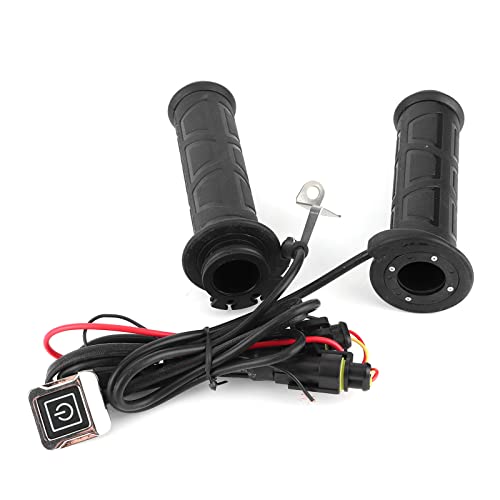 12 V Motorrad Heizgriffabdeckung, 7/8" 3 Positionen verstellbarer Heizgriff Universal mit Doppelter Gaszugbefestigung, Motorrad Lenkerwärmer