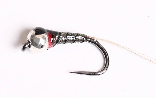 Mosca Perdigon Baetis con Cuenta de Tungsteno, Paquete de 6