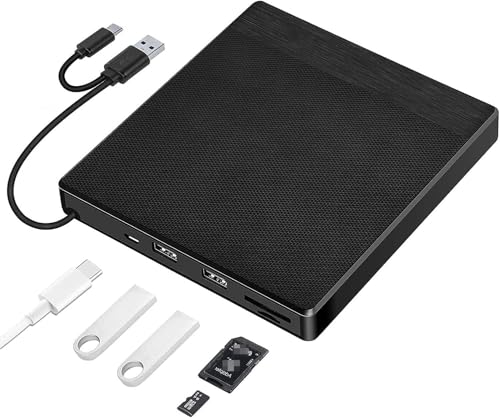 Unidad Externa CD/DVD USB 3.0 y Type-C para Laptop