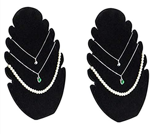 Loopunk 2 PCS Espositore per Collana in Velluto,Porta Collane Espositore da Negozio, portagioie, Porta Organizer per Gioielli Appendere Collane Espositore per Gioielli (Nero)