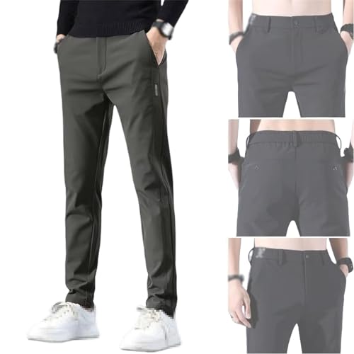 Leenfort Mens Pants, Men's Stretch Loose Casual Breathable Straight and Lightweight Stretch Pants