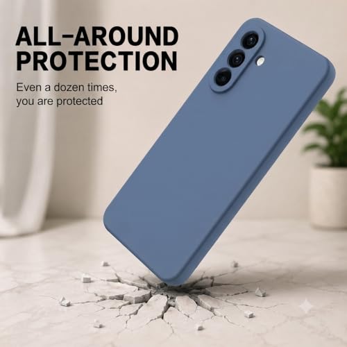 Image of Back Cover Compatible with Samsung Galaxy A57 5G | Full Camera Protection | Premium Liquid Silicon Case | Flexible Bumper Case for Samsung Galaxy A57 5G (Blue)