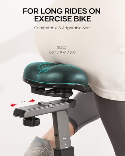 Exercise Bike Stationary Bikes for Home Cycling Bike Indoor Bike with Comfortable Seat Cushion LCD Monitor Silent Belt Drive 300 lbs Weight Capacity Heavy Flywheel - Image 6