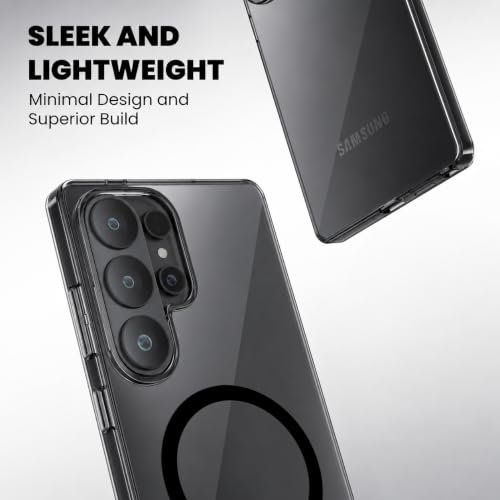 Image of Elzzi Anti Scratch Semi Translucent Cover for Samsung S26 Ultra Case, Premium PC + TPU Magnetic Phone Cases Drop Proof,Compatible with Magsafe Slim Never Yellowing Shockproof