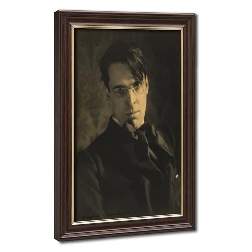 Tableau avec cadre suspendu portrait William Butler Yeats déco salon 61x91 cm