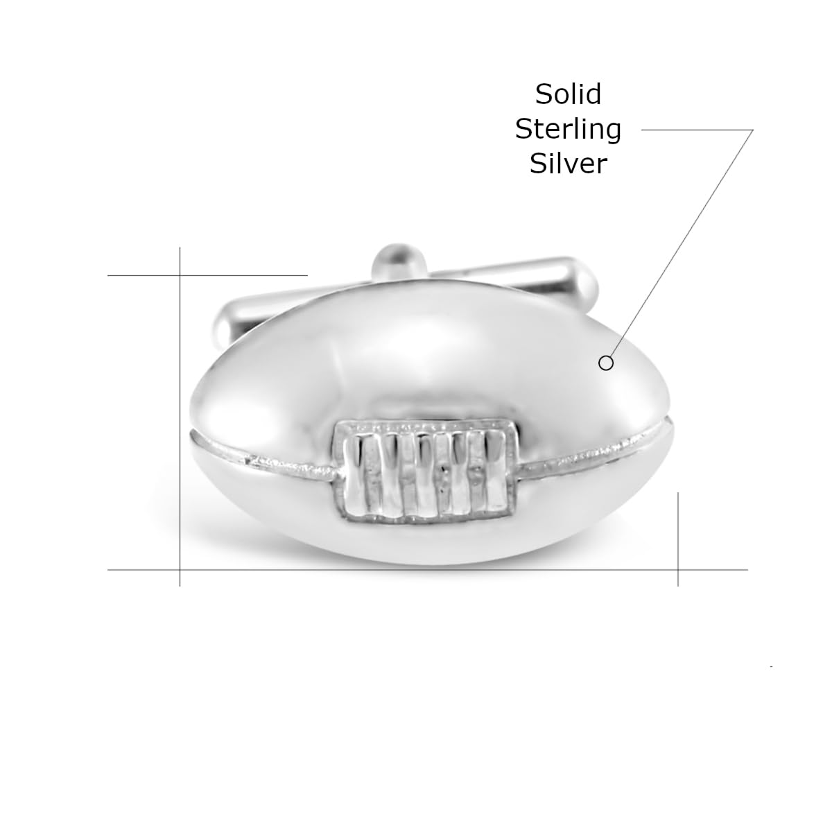 Manschettenknöpfe aus Sterlingsilber, Rugbyball, inkl. Geschenkbox