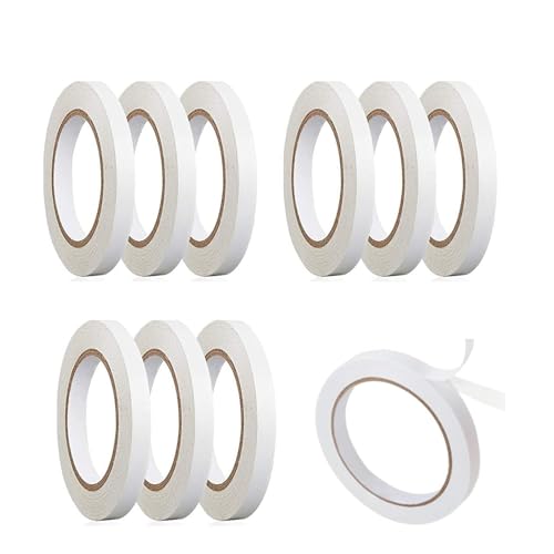 DtgEcd 10 Rolls Double Sided Sticky, Double Sided Tape, Double Tape, Multipurpose Double Sided Tape Sticky Tape For Crafting Perfect For Crafting, Quilting, Sewing, Arts & Crafts, And More