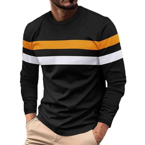 Christmas Shirt 2025 Men's Long Sleeve Tee Shirts Color Block
