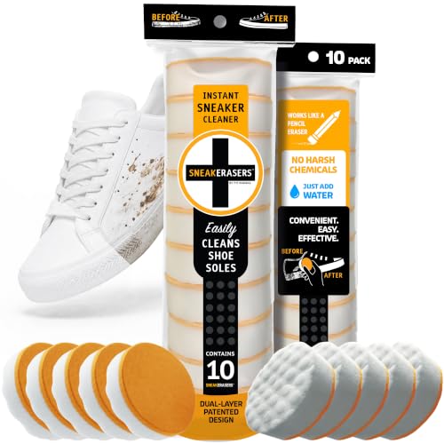 SneakERASERS Instant Sneaker Cleaner, Premium Shoe Cleaning Kit for Sneakers, Dual-Sided Sponges,...