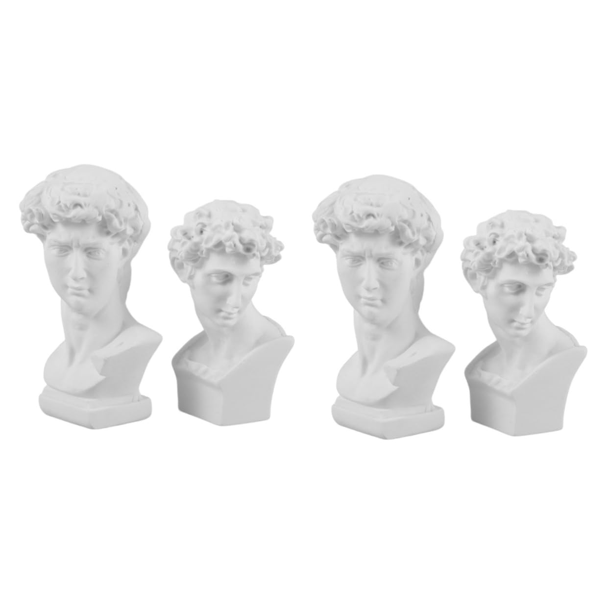 Cabilock 4 Piezas Estatua nórdica Escultura de la mitología Griega estatuas griegas Decorativas Estatua en Miniatura de David Adorno de Escritorio David Escultura del David Romano Figurilla