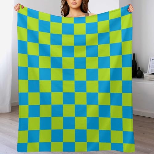 Couverture en peluche de qualité supérieure plaid écossais vert et turquoise doux - 6
