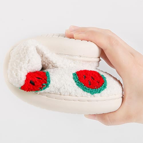 Image of Cherry Slippers for Women Men Fruit Shoes Cute Memory Foam Soft Winter Warm Indoor Outdoor Slippers