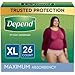 Depend for Women Underwear Maximum, X-Large, 26 ct Value Pk26