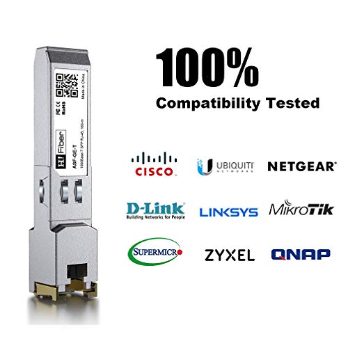 1.25G Sfp To Rj45 Module, 1000Base-T Copper Sfp Ethernet Transceiver For Cisco Glc-T/Sfp-Ge-T, Meraki Ma-Sfp-1Gb-Tx, Mikrotik, Ubiquiti Unifi Uf-Rj45-1G, Intel, Netgear And More, 100M, 10 Pack #TOP5
