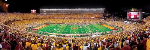 Image of MasterPieces - 1000 Piece Jigsaw Puzzle, NCAA Minnesota Golden Gophers, Panoramic Football Stadium View, Fun for Adults and Family, 13 inch x39