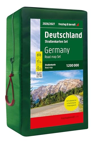 Deutschland, Straßenkarten-Set 1:200.000, 2026/2027, freytag & berndt: 18 Straßenkarten in praktischer Kartentasche (freytag & berndt Auto + Freizeitkarten)