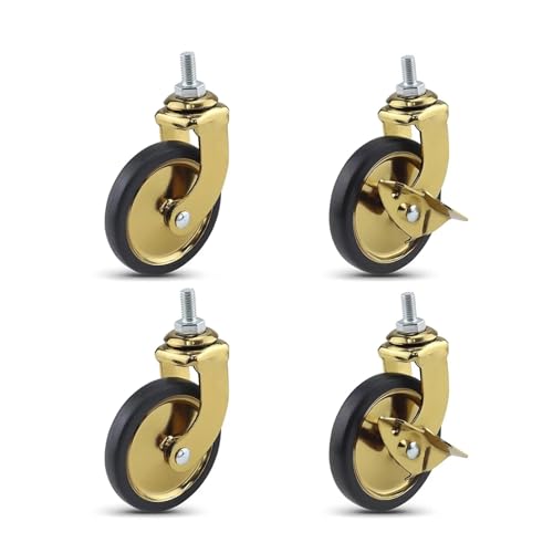 Roulettes à tige pivotante 3 pouces avec frein pour chariot d'hôtel de 160 lb
