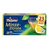 Meßmer Minze-Zitrone | 23 Teebeutel | Intensiv-frisch | Vegan | Glutenfrei | Laktosefrei