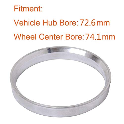 Image of ZHTEAPR 4pcs HubCentric Rings 74.1 to 72.6 (OD=74.1mm ID=72.6mm) Aluminium Alloy Wheel Hubring 72.6 to 74.1