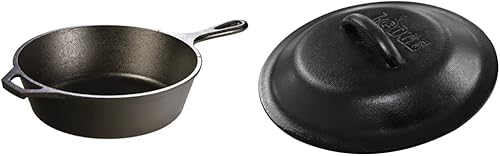 Lodge L8DSK3 Sartén profunda de hierro fundido, tapa de hierro fundido de 10.25 pulgadas y 10-1/4 pulgadas