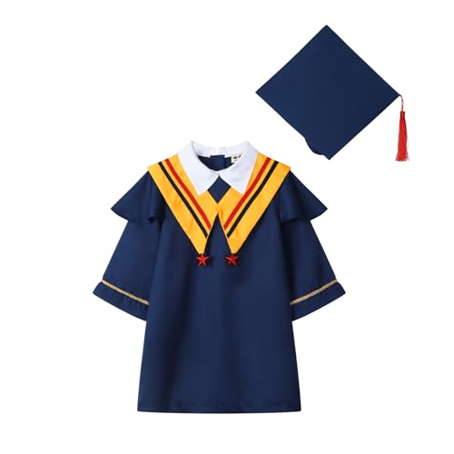 Vestido de graduación y actuación con sombrero para niños y niñas, ropa ceremonial de jardín de infancia # L