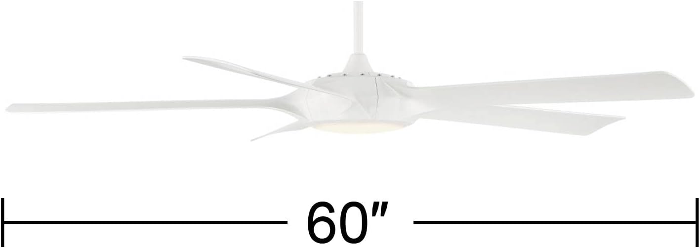 Casa Vieja 60" Grand Regal Modern Indoor Ceiling Fan with LED Light Remote Control Matte White for Living Kitchen House Bedroom Family Dining Home Office Kids Room