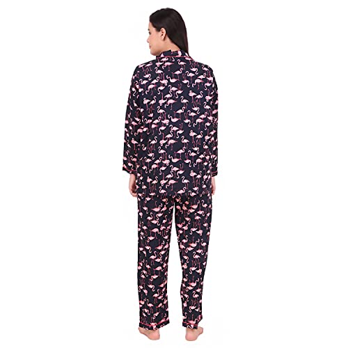 Image of Soulful Threads Women Black Printed Sleep Set