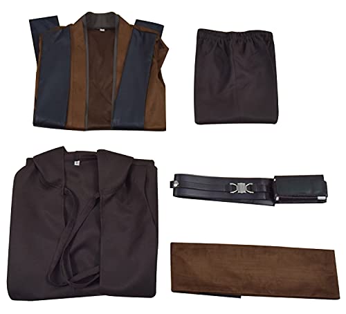 Kids Tunic Costume Knight Hooded Robe Tunic Uniform Outfit Full Set Cloak Suits Halloween Cosplay Costume (X-Small, Brown Full Set 1) #TOP6