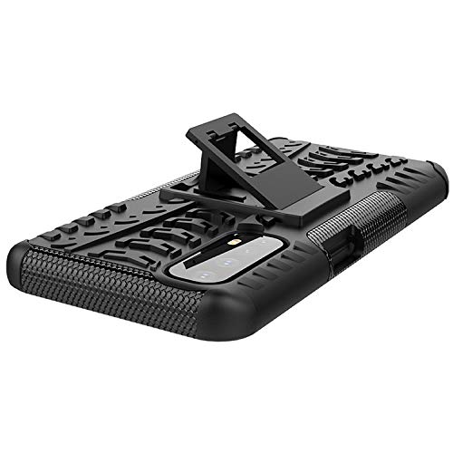 Image of SPAZY CASE Military Grade Hard Hybrid Armor Design Detachable and Flip Stand-up Feature Dual Layer Protective Shell Back Case Cover for Realme 7 / Narzo 20 Pro /Realme Narzo 30 -Black