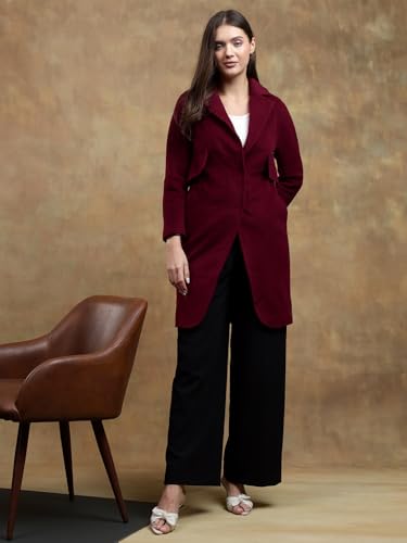 Image of KOTTY Womens Cotton Blend Standard Length Elegant Style Coat - Classic Style with Modern Detailing