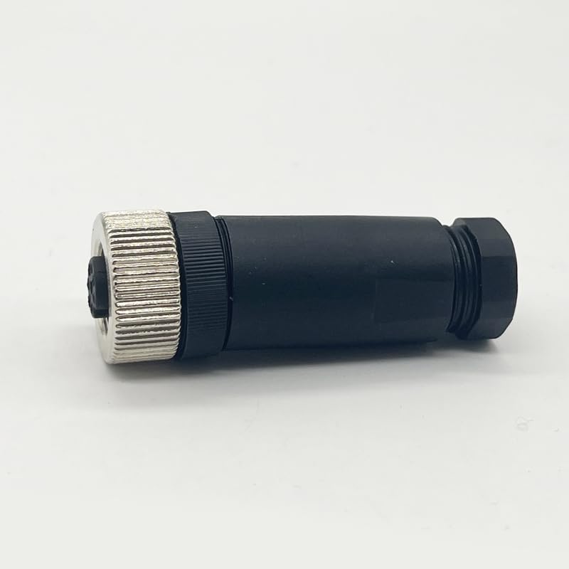 M12 8 Pin Female Connector, Straight Field Assembly Wireable Adapter 12mm A Code Industrial Circular Connector IP67 Waterproof Sensor for PG7 Cable Unshiled 30V 2A AC/DC for Electric Bicycles（10pcs）