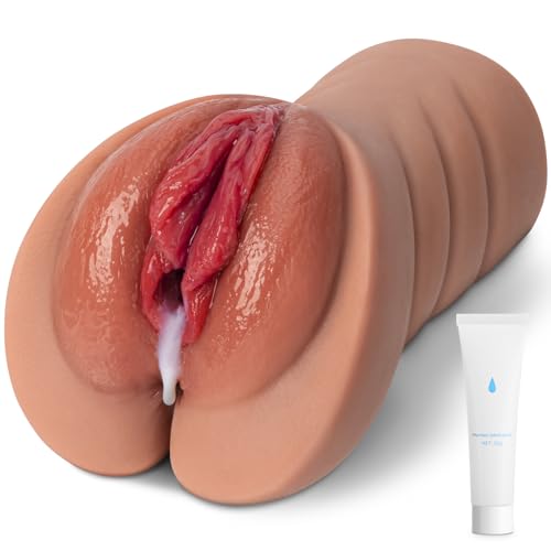 Realistischer Masturbator Taschenmuschi Silikon Masturbieren Sex Spielzeug mit 6D Klitoris Doppelkanal Masturbator Groß für Mann 2 in 1 Anal Erotik Sexspielzeug für die Männer solo