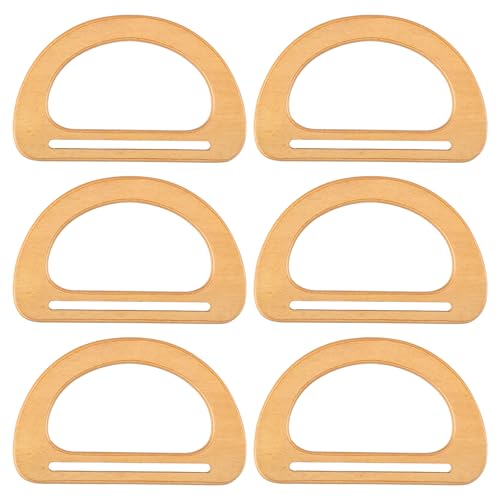 6 peças de alças de bolsa de mão alças de madeira para fazer bolsas em forma de D decorativas alças para fazer bolsas de praia feitas à mão bolsas de palha, Estilo A