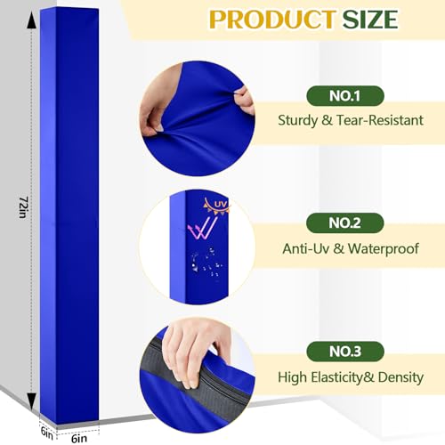 Image of Wonderjune Wall Corner Guards Edge Protector Heavy Duty Foam Corner Protectors for Wall Waterproof 2 Sides Padding for Gyms, Basketball Court, Kindergarten, Playrooms, Garages(6ft,Blue)
