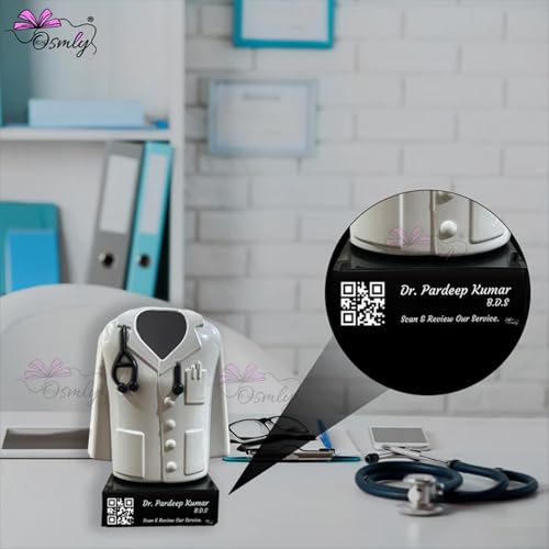 Image of Acrylic Laser Engraved Table Sign Stand, Laser Engraved Sign or Name Plate for Doctor, Teacher, Advocate, Medical, Proprotor office or personal use (DOCTOR PEN STAND)