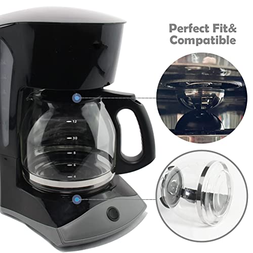 12-Cup Replacement Coffee Carafe Compatible With Mr. Coffee Coffee Maker Pot, Replace Part# Pld12 Pld12-Rb Series, Black Handle #TOP4