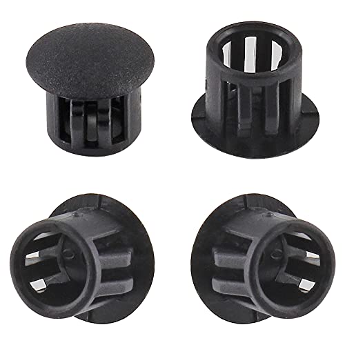 Image of 25 Pcs 3 /8 Inch (10mm) Black Hole Plug | Plastic Hole Cover, Round End Cap, Flush Type Tube Insert, For Chair Furniture Glide Protectors