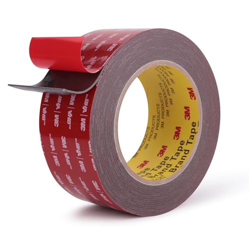 Image of Double Sided Tape Heavy Duty Mounting Tape 2 inch x 18Ft Made of 3M 4611F Gray Strong Adhesive for Reliable Bonding Waterproof Foam Tape for Home Office Car Decorative Materials and Trims