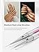 MelodySusie Nail Art Liner Brushes 5Pcs Professional Gel Polish Painting Art Design Pen Set for Thin Long Lines, Tiny Details, Fine Drawing, Delicate Coloring, Purple-Sizes 5/7/9/11/20mm
