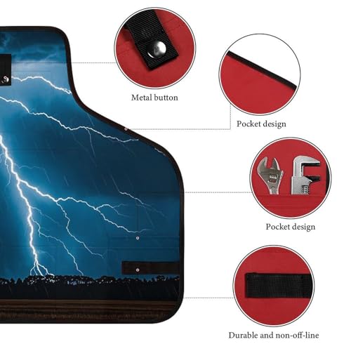 Delantal de trabajo resistente con 8 bolsillos ajustable unisex miniatura 3